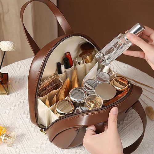 product_image_name-STY-Ladies Top-handle Bag brown Handbag PU Synthetic Leather Bag Waterproof Small Bag-8