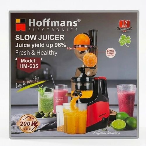 Hoffmans High-Performance Electric Slow Juicer - 200W