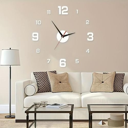 product_image_name-Generic-DIY Wall Clock With Number Stickers - Silver - 40cm-1