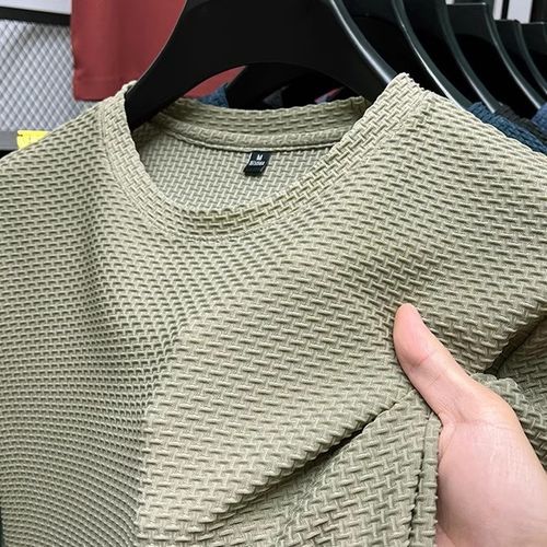 product_image_name-TOUPHY-T-Shirts Cotton Men's Short Sleeve - Beige-2