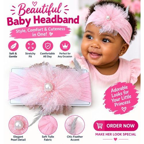 AD 3pcs Baby Girl Flower Headband - multicolour - image 2