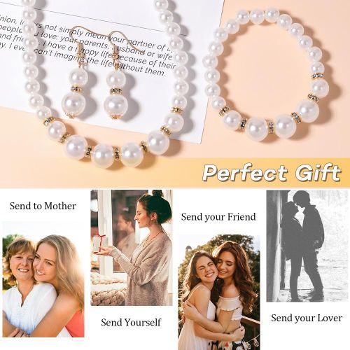 product_image_name-ARHANORY-3pcs/set Women's Faux Pearl Wedding Necklace Earring Bracelet Sets Bridal Jewelry-7