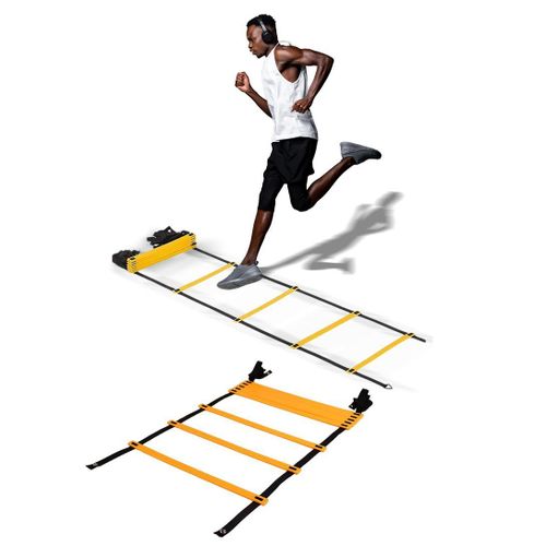 Generic Agility Training Ladder - 7m Length, 13 Adjustable Rungs, Yellow/Black