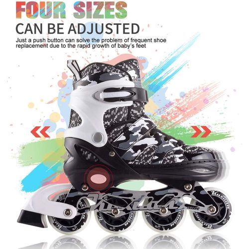 Generic Adjustable inline skates for children, skates with illuminated wheels (EU37-EU42) - image 3