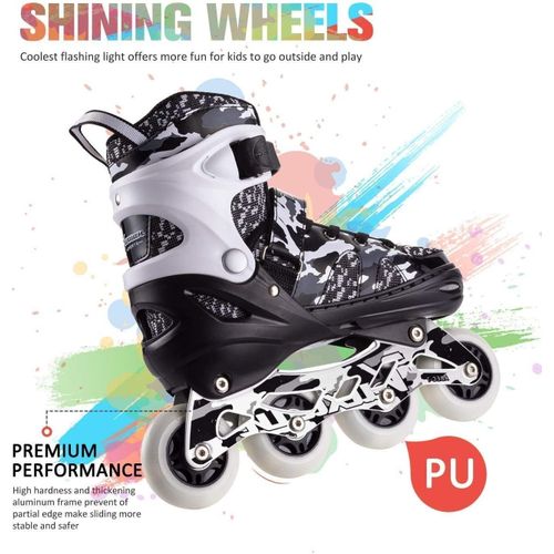 Generic Adjustable inline skates for children, skates with illuminated wheels (EU37-EU42) - image 5