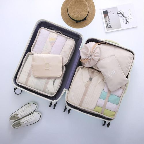 product_image_name-Genetic-7Pcs/Set Large Capacity Luggage Storage Bags - Beige-2