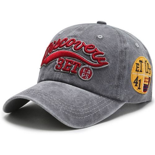 product_image_name-Fashion-Cowboy Baseball Cap Embroidered Letter Cap Spring Casual Sun Hat - Gray-1