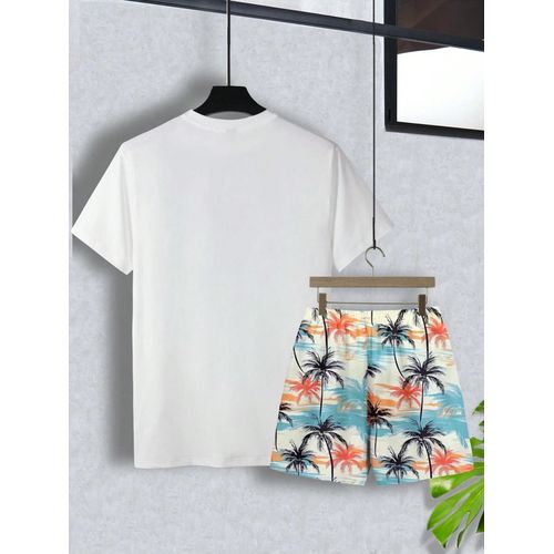 product_image_name-Dou-color-Men's Hawaiian Set 2-in-1 T-shirt and Shorts - Multi Color-3
