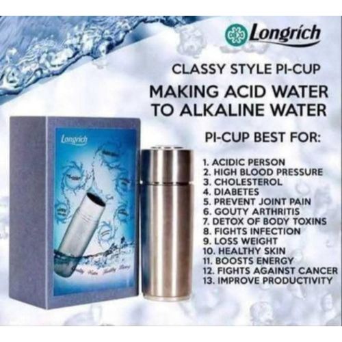 product_image_name-Longrich-Energizing Alkaline Pi-Cup with Tourmaline Gemstones Anti-Oxidant Rich HealthyWater (1 Silver Bottle-400ml)-1