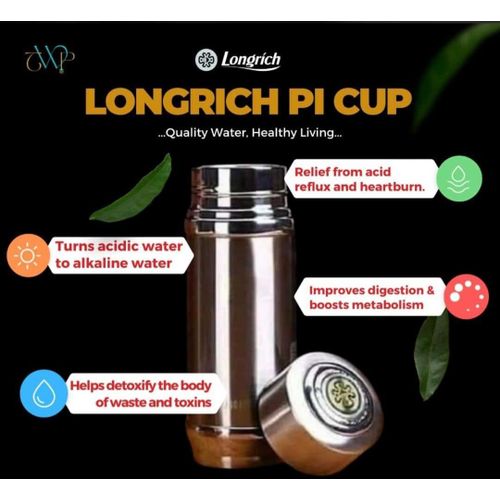 product_image_name-Longrich-Energizing Alkaline Pi-Cup with Tourmaline Gemstones Anti-Oxidant Rich HealthyWater (1 Silver Bottle-400ml)-5