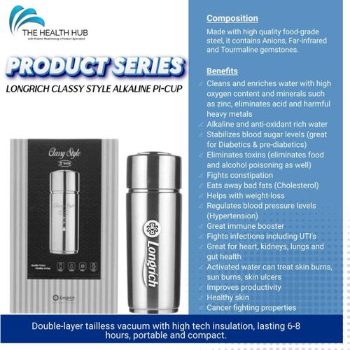 product_image_name-Longrich-Energizing Alkaline Pi-Cup with Tourmaline Gemstones Anti-Oxidant Rich HealthyWater (1 Silver Bottle-400ml)-6