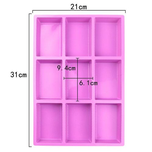 Generic Silicone Soap Mold - 9  Cavity Rectangular - image 2