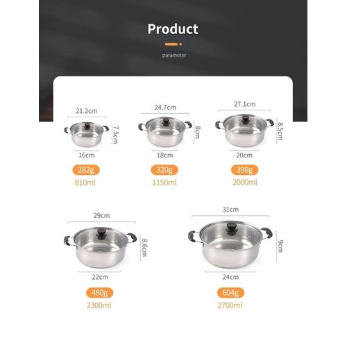White Label 10 Pcs Stainless Steel Kitchen Cookware Sets - Silver/Red - image 7