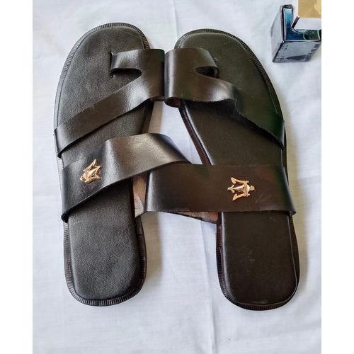 product_image_name-Handmade-Men footwear slippers Black -2