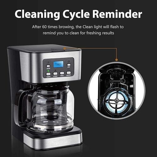 product_image_name-Generic-Drip Coffee Maker 1.5L Coffee Pot Glass Coffee Maker 12 Cups with Automatic Extraction Timer Suitable for Home and Coffee, Coffee Maker with Pot Can Make Coffee or Tea UK Plug-3
