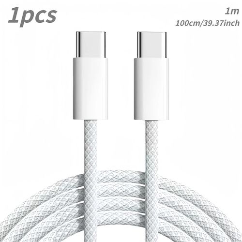 product_image_name-ShebSheb-Nylon Braided Type-C to Type-C Fast Charging Cable, Compatible with iPhone16/iPad/MacBook, Samsung and More.-2