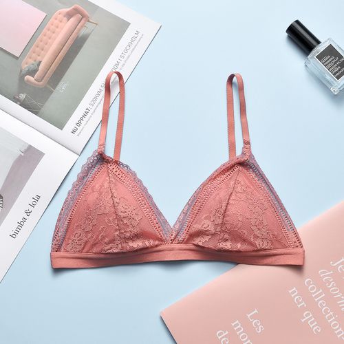Shop Generic Sexy Lace Bralette Thin Padded Bra Women Cute Wireless Briere  French Style Lingerie Ladies Intimates Soft Comfort bralet Top Online