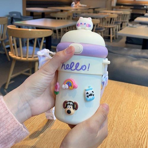 product_image_name-Miir Water Bottles-High Appearance Level Cartoon Girl Large Capacity Backpack Water Cup Cute Straw Cup Student Ins Portable Glass-3
