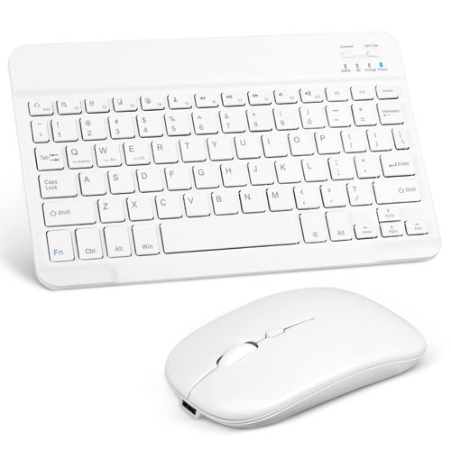 product_image_name-Generic-Rechargeable Bluetooth Slim Keyboard & Mouse Combo  - White-1