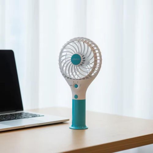 LONTOR Higher Speed USB Handheld Rechargeable Fan- White/Blue - image 4