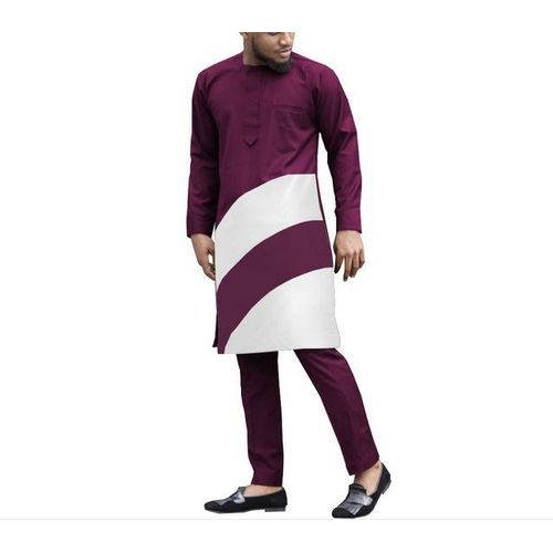 Shop Generic Kaftan Men's Native African Print Top and Down Wear - Wine ...