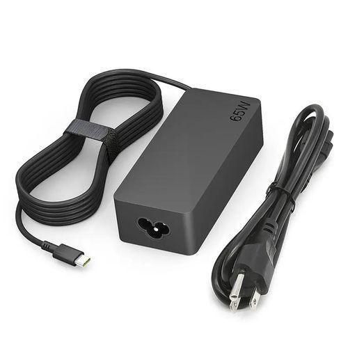 product_image_name-Lenovo Thinkpad-65W USB Type C Adapter Fast Charger & Free AC Power Cord, Color - Black-1