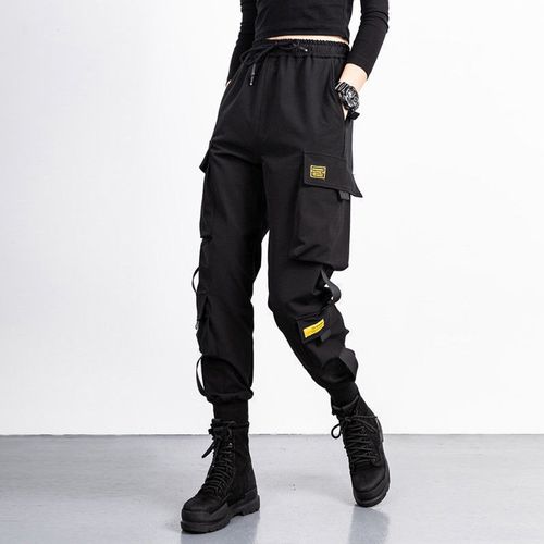 Shop Generic (k41)Black Gray Cargo Pants Womens Streetweear Fashion Big ...