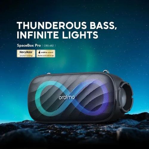 Oraimo SpaceBox Pro Bluetooth Karaoke Speaker 80W Portable Party Speaker with Lights – Grey - image 2