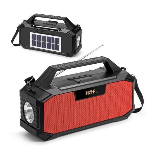 product_image_name-Hf-Portable Wireless Bluetooth Speaker with Solar Panel, FM Radio, Torch & Super Bass Outdoor Loudspeaker Black/Blue/Red -2