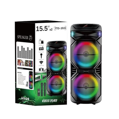 Generic TTD-1515 Portable Bluetooth Speakers With Karaoke Microphone - Black