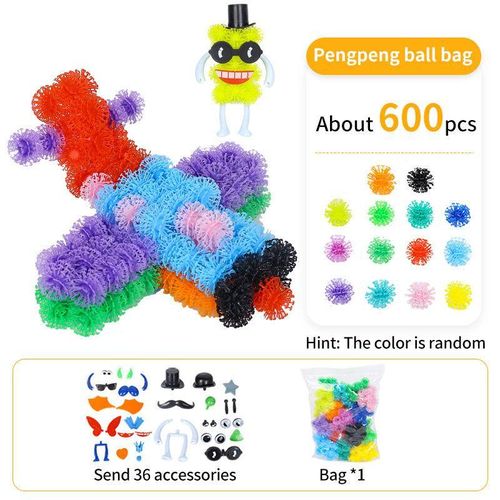 product_image_name-Odm-Kids Creative Bunchems Sticky Ball Building Set – 600 Pieces DIY Construction Toy with Accessories-1