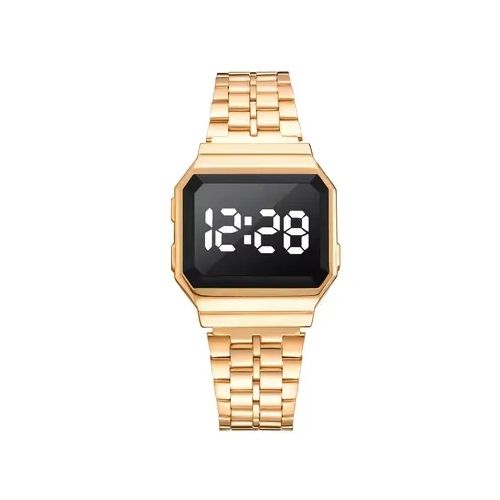 product_image_name-YOLAKO-2pcs Couple Digital Touch Screen Led Display Watch-Gold-3