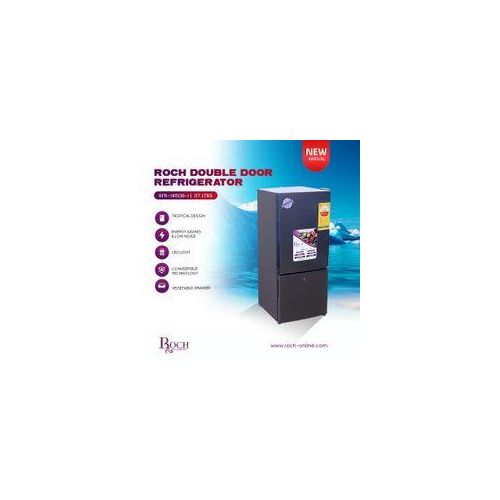Roch RFR-140T- B - 117Liters Double Door Refrigerator - Silver