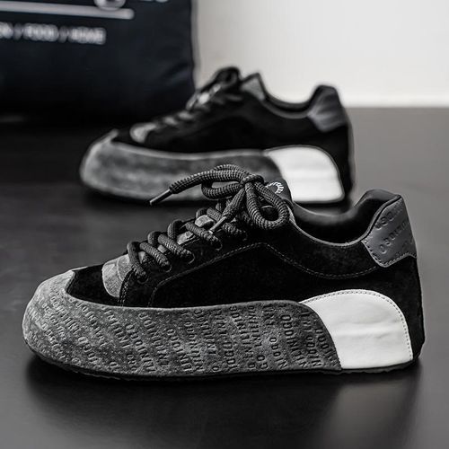 product_image_name-Fashion-Men's Breathable Sneakers Sports Running Casual Board Shoes Black-1