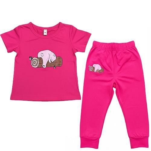 product_image_name-Fashion-3-4 Years Girls Two-Piece Set of Short-Sleeve T-Shirt and Casual Long Pants - Pink-1