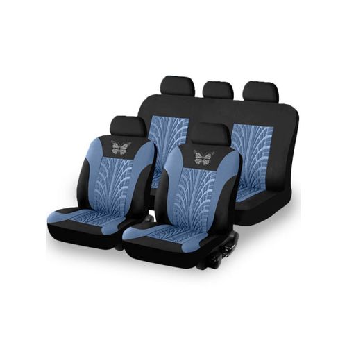 product_image_name-White Label-9Pcs Washable Polyester Universal Fit Automotive Back & Front Seat Covers Set With 3D Butterfly & Tire Track Pattern - Blue-1