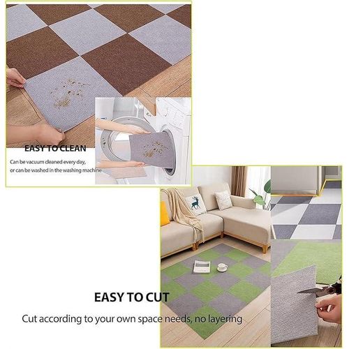 Generic 10-Piece Set interlocking Floor Mat 30x30cm Self-Adhesive Floor Tiles — Peel-and-Stick Carpet Tiles - image 8