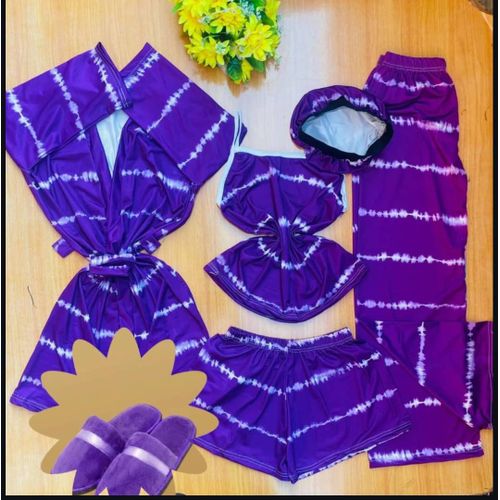 product_image_name-Generic-6 in 1 Night Wear Set - Purple -2