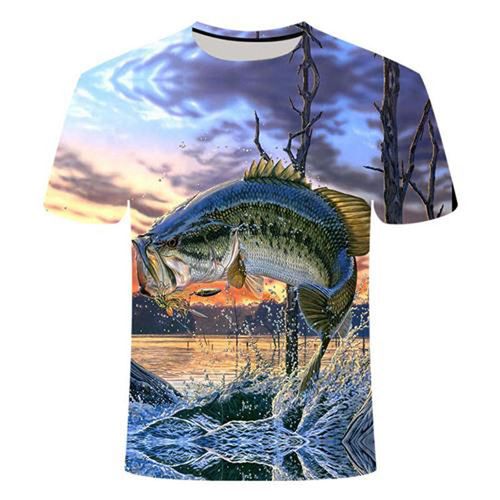 Shop Generic Summer Fishing Graphic t-shirt For Men Fashion Casual Natural  Style Pattern T-shirt 3D Print Sport Short Sleeve t-shirt-5385 Online