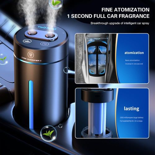 product_image_name-TodyJeyHo-Car Diffusers for Essential Oils, 450ml Small Humidifier, Mini USB Air Scent Small Humidifier LED 7 Color Changing,Dual Mist Ports, AI Smart Start,for Car Room Home Office Bedroom-2