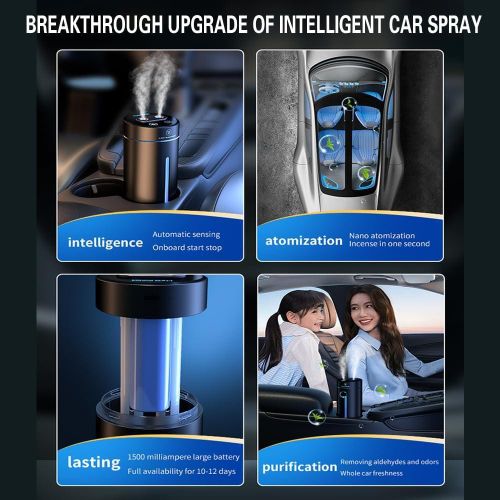 product_image_name-TodyJeyHo-Car Diffusers for Essential Oils, 450ml Small Humidifier, Mini USB Air Scent Small Humidifier LED 7 Color Changing,Dual Mist Ports, AI Smart Start,for Car Room Home Office Bedroom-3