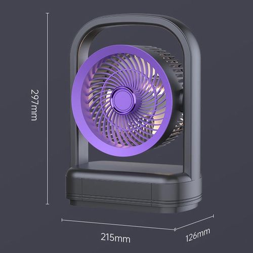 Generic Desktop Wall-Mounted Electric Fan With Light Air Circulation Fan - Beige - image 4