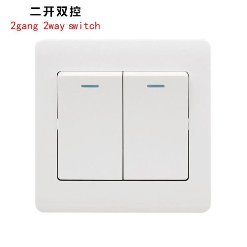 product_image_name-Generic-1 2 3 4 Gang 2 Way Wall Light Switch with LED Indicator - White-2
