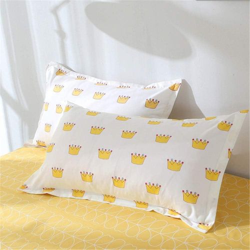 product_image_name-Generic-(4-piece)1.8m Bed Queen-Size Bedding Set - Includes Duvet Cover, Flat Sheet And Two Pillowcases(Yellow Crown)-4