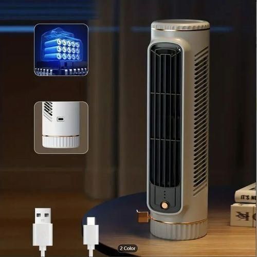 product_image_name-Generic-Small portable bladeless desktop tower fan with three speeds-4