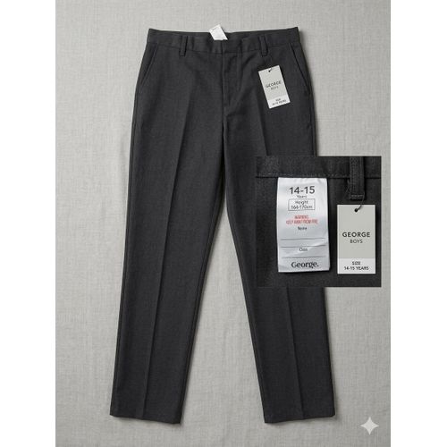 product_image_name-George- Dark Grey Trousers - School Uniform & Official Formal Wear - Age 14-15 Years (164-170cm)-1