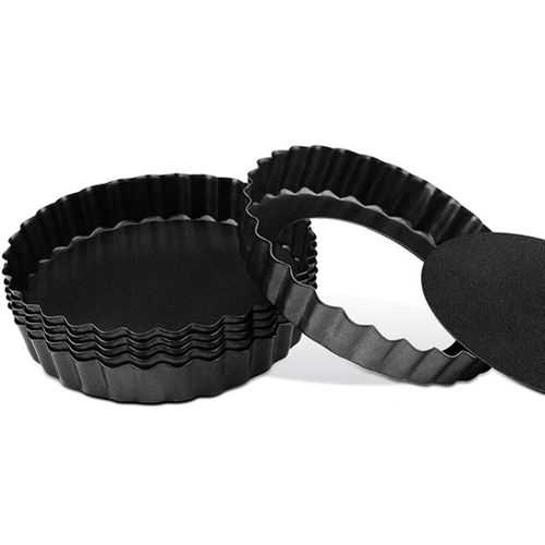 4Inch Mini Tart Pan Set of 8,Non-Stick Carbon Steel Quiche Pan,Mini Tart  Pans