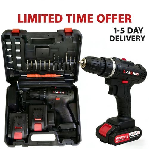 product_image_name-Generic-LAISHID 21V Cordless Drill Set with Box, 21V Max Power Electric Drill with 1 & 2 Batteries & Drill Bits, drilling machine Kit,drilling toolset,drill machine-1