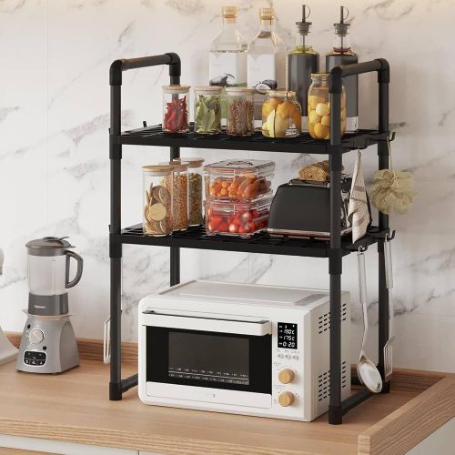 Generic Multipurpose Plastic 3 Layer Plate Rack Kitchen Storage - Black - image 2