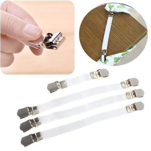 Shop Generic 4 Pcs useful Adjustable Bed Sheet Straps Fastener Holder Strap  Suspender Gripper White Online